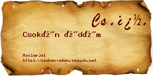 Csokán Ádám névjegykártya