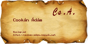 Csokán Ádám névjegykártya