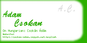adam csokan business card